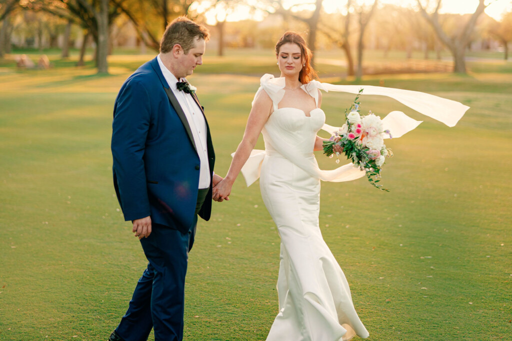 Bridal Couple and Satin Gown from Jane Speaker & Reese Gilchrist Wedding