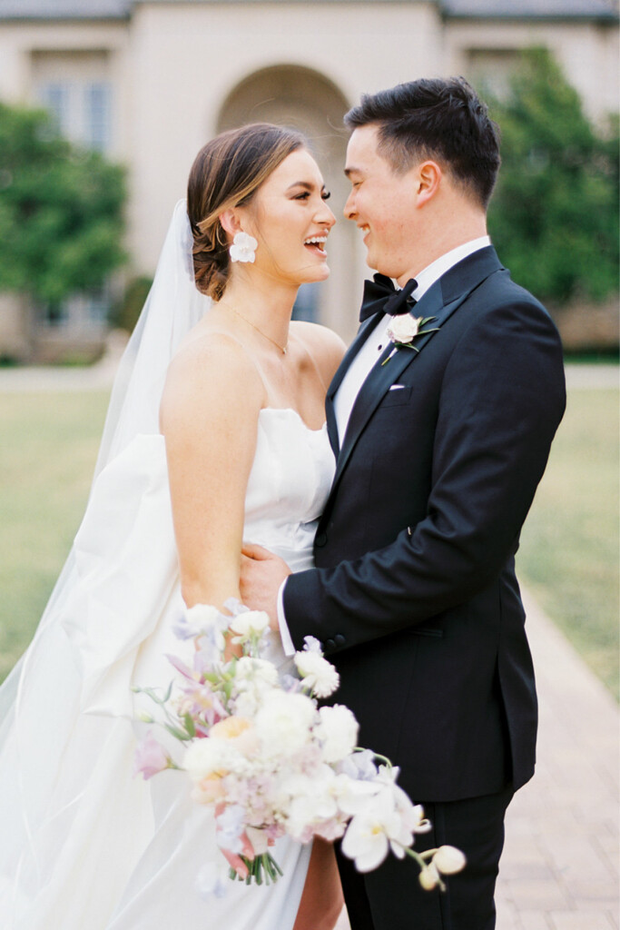 Jenny and Kyle Verdeyen Bridal Dress with Bride & Groom