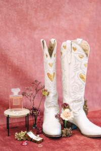 Janie Johnson & Jake Finlay's Wedding, Bride Accessories & Cowboy Boots